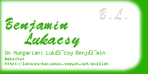 benjamin lukacsy business card